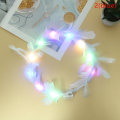 Miniatyrbilde 1 av 8: LED Feather Wreath Crown Light-Up Luminous Hodeplagg for jenter 2(blue)