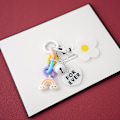 Miniatyrbild 5 av 8: Creative Candy Color Flower Heart Pendant Keychain e Keyring Ba White