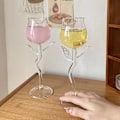 Miniatyrbillede 7 af 8: Rose-formet rødvinsglas Rose Shape vinglas med farvet A3
