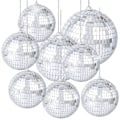 Miniatyrbild 1 av 8: 8 st spegel discokulor silver hängande disco ljus spegel B Blue