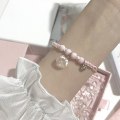 Miniatyrbillede 4 af 8: Kawaii Sweet e Pendant Flettet Reb Armbånd Ven Par Jewe Pink