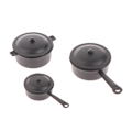 Miniatyrbild 1 av 5: 3 st i 1 set 1:12 Dockhus Miniature Long Handle Pot and Milk Black