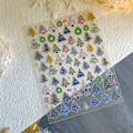 Miniatyrbild 3 av 8: Nagelkonst Nagelsticker Julgran Rosett Krans Design Nagelkonst 1 sheet