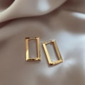 Miniatyrbilde 8 av 8: 1 par firkantede geometriske øredobber ut rektangulære legeringsøreringer Silver