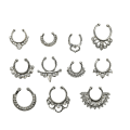 Miniatyrbild 1 av 5: Berlocker Fake Septum Clicker Crystal Nose Ring Silver