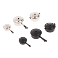 Miniatyrbild 5 av 5: 3 st i 1 set 1:12 Dockhus Miniature Long Handle Pot and Milk Black