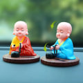 Miniatyrbillede 4 af 5: Solar Powered Bobble Rystende Hoved Dansende Legetøj Buddhist Monk Dol red