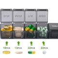 Miniatyrbilde 8 av 8: Ukentlig Pill Organizer Daglige etuier XL Box Oppbevaring Vitaminer 7 Day Black