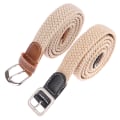 Miniatyrbilde 3 av 8: Beltevevd lerretsbelte Metallspenne Herre Dame Elastisk flettet B 14#