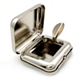 Miniatyrbillede 4 af 8: Rustfrit stål firkantet lommeaskebæger metalbakke med låg port
