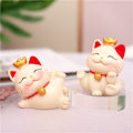 Miniatyrbilde 5 av 5: Kawaii Cat Figurine Wealth Fortune Sculpture Gaming Office Tabell A1