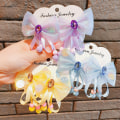 Miniatyrbillede 2 af 8: Butterfly Ribbon Hair Clips til piger No Harm Baby Diamond Hair Orange