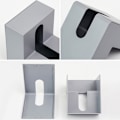 Miniatyrbilde 3 av 5: Nordic Right Angle Desktop Serviett Papir Storage Case Tissue Box Gray