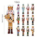 Miniatyrbilde 3 av 8: 12/24/36 stk Jule-Nøtteknekker Trepyntsett Jul 12PCS