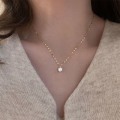 Miniatyrbilde 2 av 5: Shiny Zircon Thin Line Enkel Choker Halskjede Kvinnersmykker Col Gold