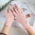 Pikkukuva 5 / 8: Cotton Summer Women Thin Lace Dew Half Finger Riding UV Protect Dark pink