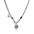 Pikkukuva 7 / 7: Y2K Kuuban Figaro Chain Star Moon Riipus kaulakoru Punk Black Zi 1PC