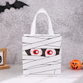 Pikkukuva 8 / 8: Halloween-aiheisia kuitukangaskasseja, joissa on kurpitsa, aave, lepakko ja muumio 5