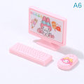 Miniatyrbillede 1 af 5: Dukkehus Miniature monitor tastatur mus sæt Dekoration Access A6