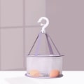 Miniatyrbillede 1 af 8: Makeup Brush Tørrekurv Hængende Foldbart Mesh Net Tørreløb Purple