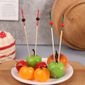 Miniatyrbillede 4 af 8: 100 stk 12 cm bambus tandstikker Pick Buffet Cupcake Frugt Fork De A