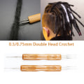 Miniatyrbilde 2 av 5: Dobbelthodet Dreadlock Hekle Bambus Håndtak Krok For Dreadsloc 0.5mm(1+2)