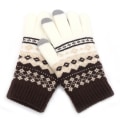 Miniatyrbillede 1 af 5: Vinter Touch Handsker Kvinder Mænd Varm Stretch Knitting Full Finge White