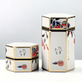 Miniatyrbilde 4 av 8: Hexagonal Tinplate Oppbevaringsboks Lufttett Beholder Tankveske for StyleE S
