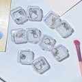 Miniatyrbillede 4 af 5: 10 stk Mini Plastic Firkantet Transparent Smykke Organizer Opbevaring 10pcs