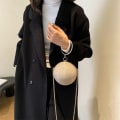 Miniatyrbild 3 av 8: Cirkulär Ring Bärbara Kvällsväskor Metall Rund Ball Handväska El Black