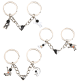 Miniatyrbilde 4 av 8: Metal Spaceman hjerte Magnetic Button Key Ring Bag Ornament Pend A