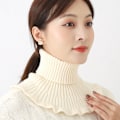 Miniatyrbilde 7 av 8: Kvinner strikket krage skjerf Varm Turtleneck Neck Warmer Detacha Wine red