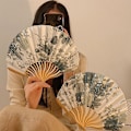 Miniatyrbilde 5 av 8: Stil Silke Vifte Folding Fan Bryllup Vifte Kunst Gaver Dans Hånd F Gray B