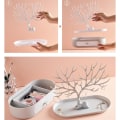 Miniatyrbillede 3 af 5: Hjorte øreringe halskæde Ring smykker Display Stand Bakke træ T-With drawer