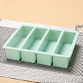 Miniatyrbillede 1 af 8: 1 stk 4 gitter lang stribe silikone isterninger Firkantet bakkeform DIY C Green