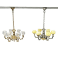 Miniatyrbilde 6 av 8: 1:12 Dukkehus Miniatyr Lysekrone Light Taklampe Light Fu A