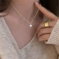 Pikkukuva 3 / 5: Kiiltävä Zircon Thin Line Simple Choker Kaulakoru Naisten Korut Col Gold