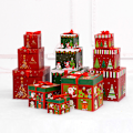 Miniatyrbilde 5 av 8: 3 stk Papir Julegaveeske Julegaveeske Nesting Candy Box Festi A2