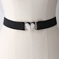 Miniatyrbilde 5 av 5: Elastiske belter Love Heart Metal Spenne Midje Kjole Genser Dekor Black
