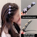 Pikkukuva 6 / 8: Flower Sparkling Crystal Butterfly punottu hiusklipsit Nelilehtinen 4