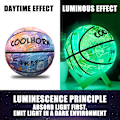Pikkukuva 1 / 8: Night Glow Basketball Pu Pehmeä Nahka Ulkokäyttöinen Liukumaton Basketb Meteor color Number 7 ball