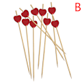 Miniatyrbilde 1 av 8: 100 stk/pose Hjerte Bambus  Picks Buffet Cupcake Fruktgaffel Kake D B