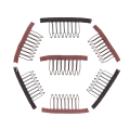 Miniatyrbild 3 av 5: 10st kamklämma Hårförlängningsklämmor Peruktillverkningsklämmor Metall C Black 6 teeth
