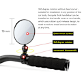 Miniatyrbilde 3 av 5: Sykkel Rearview 360 Rotate Safety Cycing Rear View Mirror Bike 2