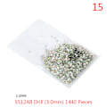 Pikkukuva 1 / 5: 1440 kpl Crystal Nail Art Stones litteät strassit kynsille A 15