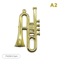 Miniatyrbild 1 av 8: Dockhus Miniatyr galvaniserat guld Musikinstrument DIY S A2