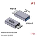 Miniatyrbilde 1 av 8: 1 stk USB C til Micro B-adapter USB3.0 Type C hunn til Micro B C A1