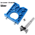Miniatyrbillede 1 af 8: 35 mm Hængselboring Jig Skjult Guide Hængselhulsboring Silver