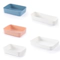 Miniatyrbillede 5 af 5: Opbevaringsboks Desktop Kosmetisk Opbevaringsbakke Makeup Tøj Tablewa white L
