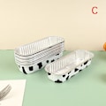 Miniatyrbilde 1 av 8: 10 stk Gjenbrukbar rektangel aluminiumsfolie tinnkopp med lokk Puddin C